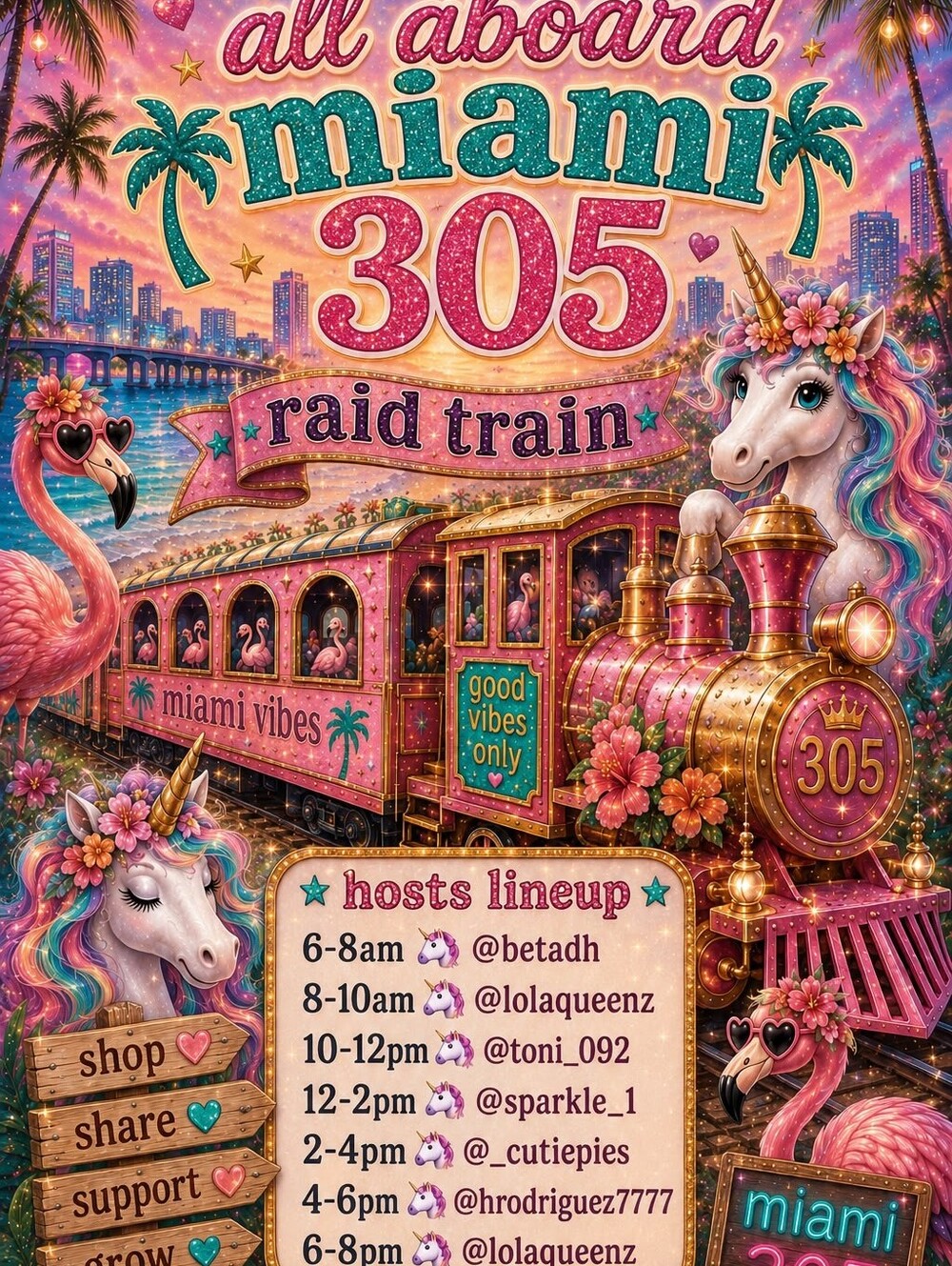 Miami 305 Raid Train share show let's go